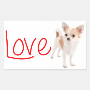 Love Chihuahua Puppy Dog Stickers / Seals