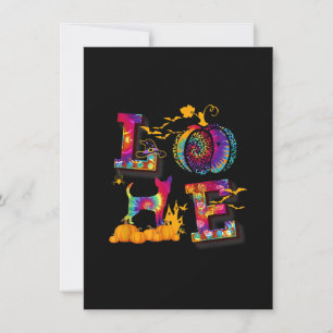 Love Chihuahua Tie Dye Pumpkin Halloween Costume Thank You Card