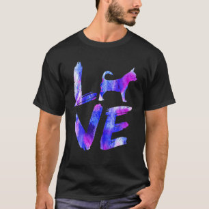 Love Chihuahua Watercolor Blue Dog Mom Dad T-Shirt