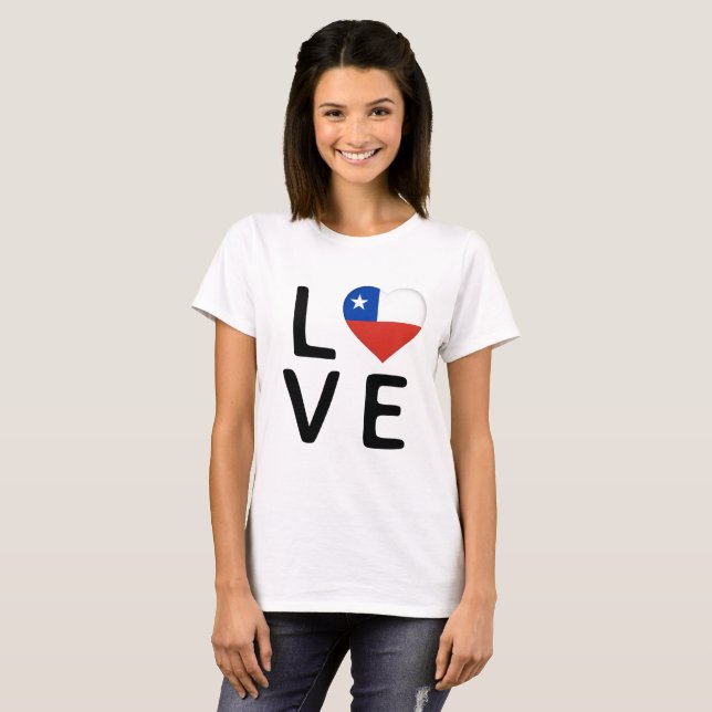 Love - Chile Flag T-Shirt (Front Full)