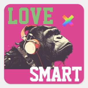 LOVE × CHIMPANZEE - Custom Square Sticker