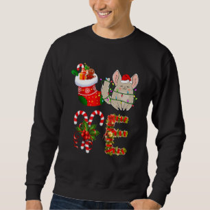 Love Chinchilla Christmas Lights Led Santa Hat Chr Sweatshirt