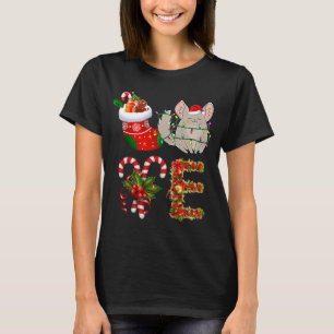 Love Chinchilla Christmas Lights Led Santa Hat Chr T-Shirt