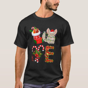 Love Chinchilla Christmas Lights Led Santa Hat Chr T-Shirt