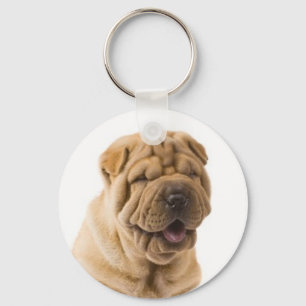 Love Chinese Shar Pei Puppy Dog Keychain