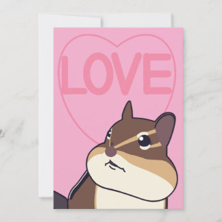 Love chipmunk  holiday card