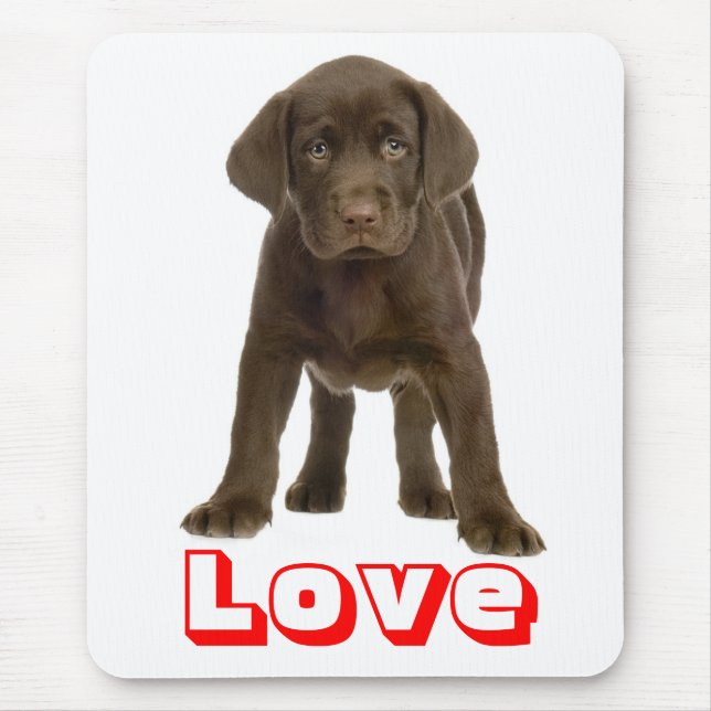 Love Chocolate Brown Labrador Retriever Puppy Dog Mouse Mat (Front)