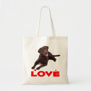 Love Chocolate Brown Labrador Retriever Puppy Dog Tote Bag