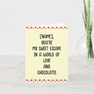 Love & Chocolate Cute Hearts Valentine's Day Holiday Card