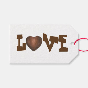 LOVE Chocolate Heart Valentine's Day Gift Tags