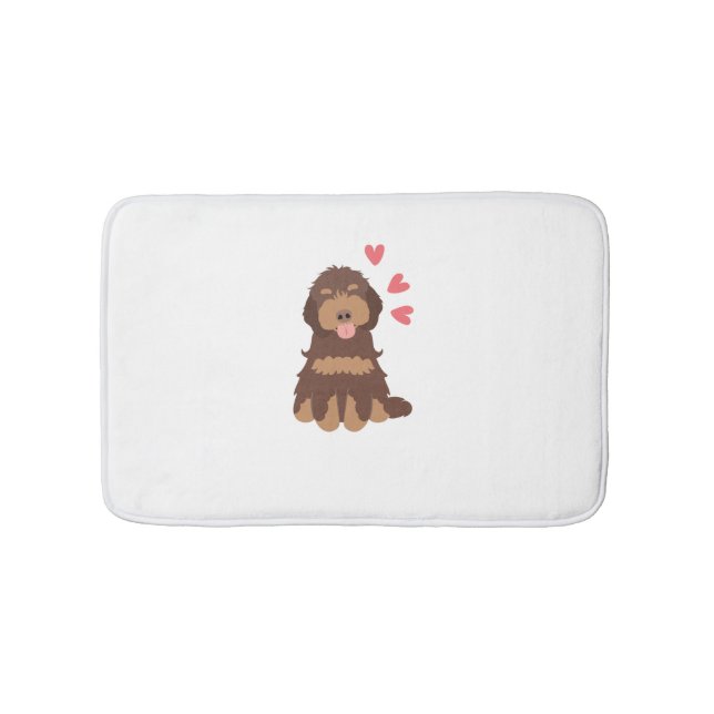 Love Chocolate Phantom Cockapoo Cavapoo Dog Bath Mat (Front)