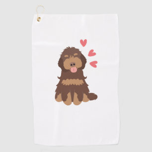 Love Chocolate Phantom Cockapoo Cavapoo Dog Golf Towel