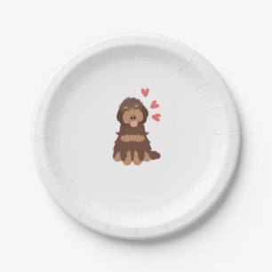 Love Chocolate Phantom Cockapoo Cavapoo Dog Paper Plate