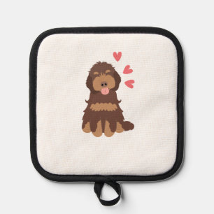 Love Chocolate Phantom Cockapoo Cavapoo Dog Pot Holder