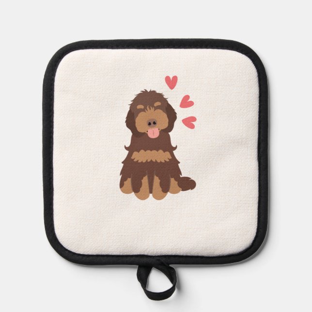 Love Chocolate Phantom Cockapoo Cavapoo Dog   Pot Holder (Front)