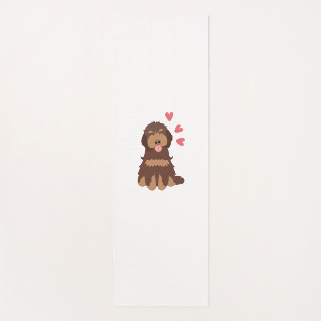 Love Chocolate Phantom Cockapoo Cavapoo Dog Yoga Mat (Front)