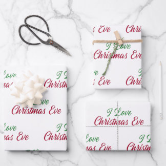 Love Christmas Eve Wrapping Paper Sheet