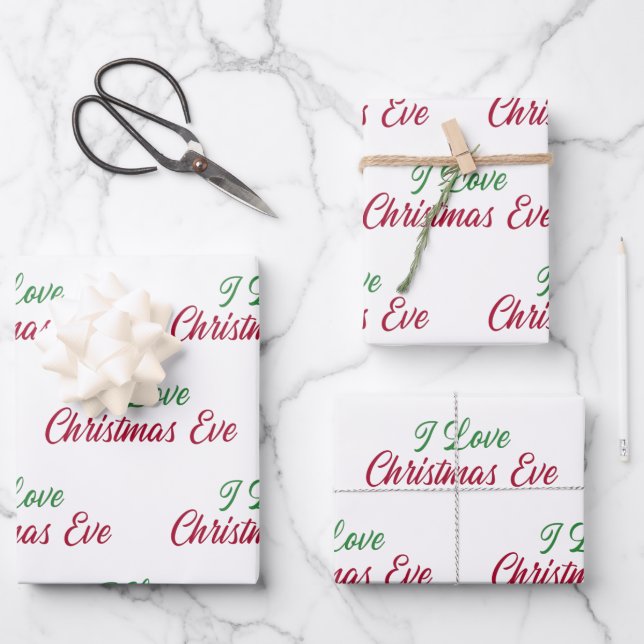 Love Christmas Eve Wrapping Paper Sheet (Front)