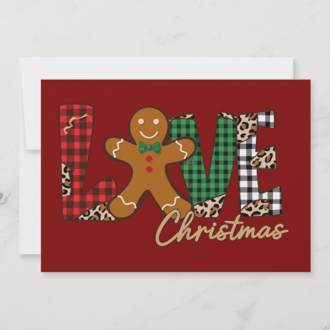 Love Christmas Gingerbread Family Xmas Holiday (Front)