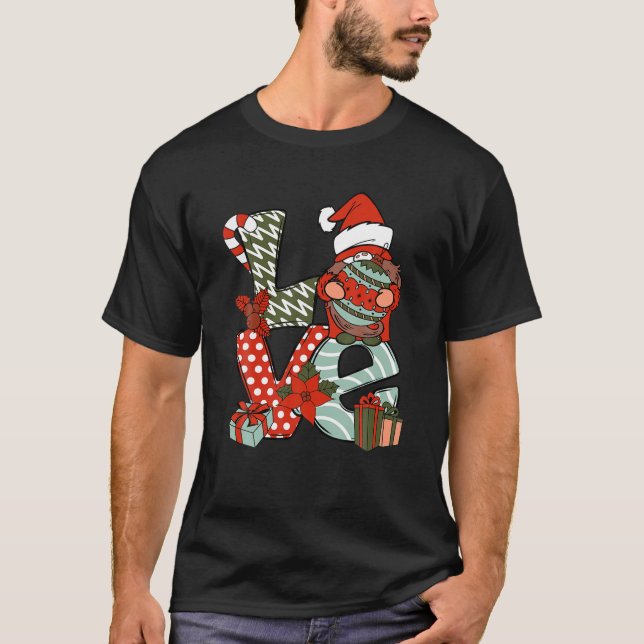 Love Christmas Gnome Gifts For Men Women Christmas T-Shirt (Front)