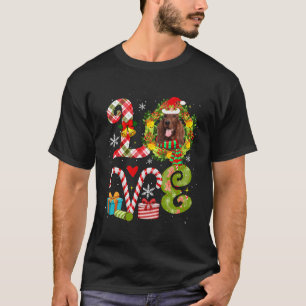 Love Christmas Irish Setter Wearing Santa Hat Dog  T-Shirt