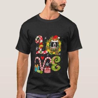Love Christmas Landseer Wearing Santa Hat Dog Owne T-Shirt