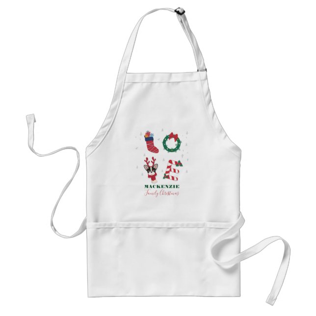 Love Christmas Matching Family Love Personalised Standard Apron (Front)