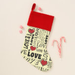 Love Christmas Stocking<br><div class="desc">Design for Valentine's Day with vintage word pattern decoration</div>