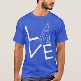 Love Christmas with Tree Line Drawing T-Shirt