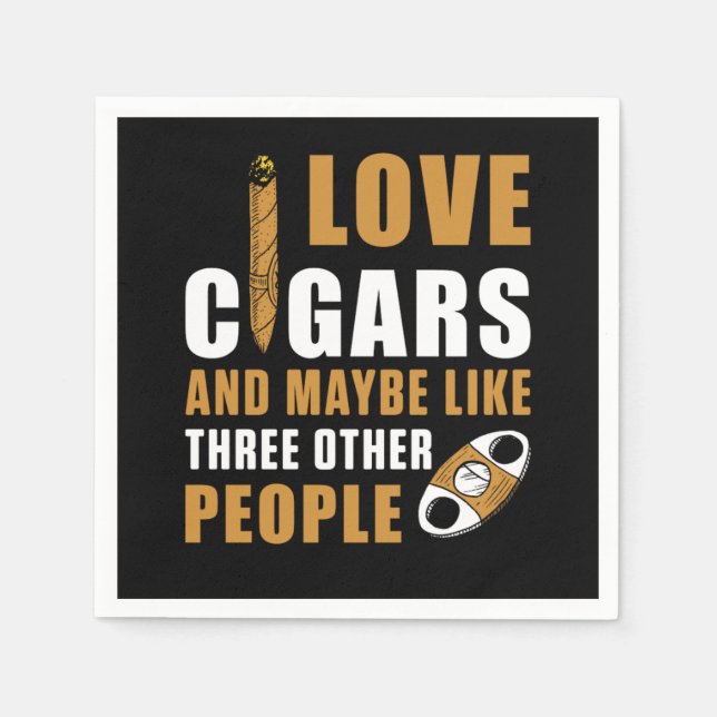 Love Cigars Humidor Cutter Tobacco Cigar Smoker Gi Napkin (Front)