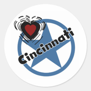 Love Cincinnati Classic Round Sticker