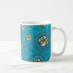 LOVE CIRCLES AND LINES OF SONG-BLUE COFFEE MUG