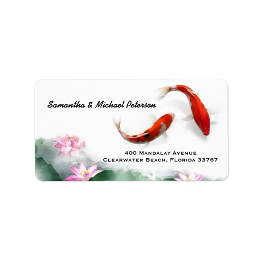 Love Circles | Lotus Koi Orient Hormony Art Address Label