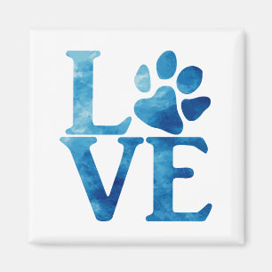 Love Classic Bright Blue Magnet