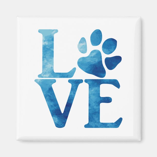 Love Classic Bright Blue Magnet (Front)