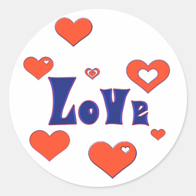 Love Classic Round Sticker (Front)