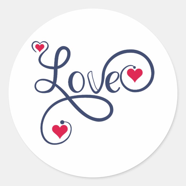 Love Classic Round Sticker (Front)