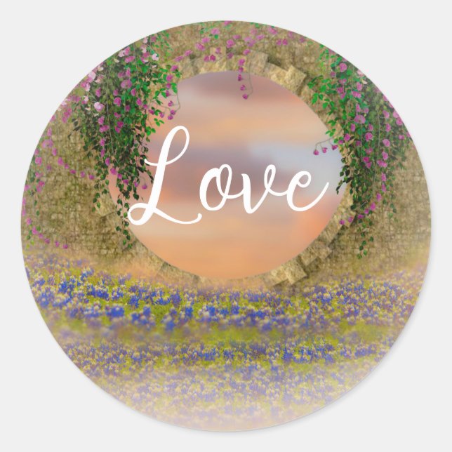 Love Classic Round Sticker (Front)