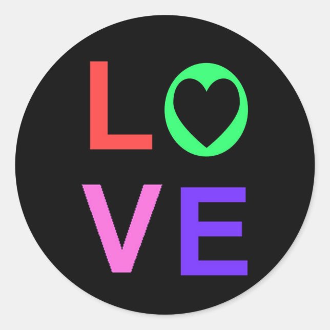 Love Classic Round Sticker (Front)