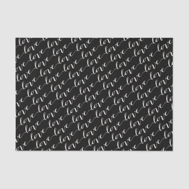 Love Classic Script Chic Calligraphy Tissue Paper (Front)