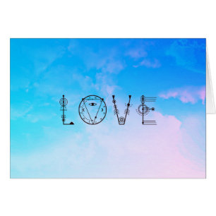 *~* LOVE Clouds Watercolor Sky Turquoise White