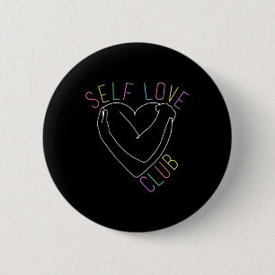 Love Club Mental Health Awareness Line Art For Sup 6 Cm Round Badge