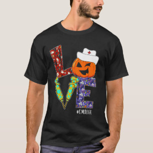 Love CMA Nurse Life Nurse Halloween Scary Pumpkin T-Shirt