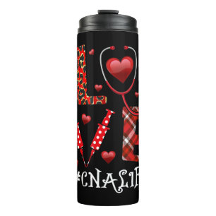 Love CNA Life Heart Nursing Lover Valentine’s Day  Thermal Tumbler