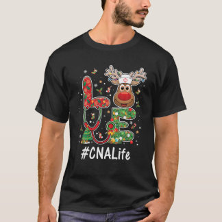 Love CNA Life Reindeer Stethoscope Christmas Nursi T-Shirt