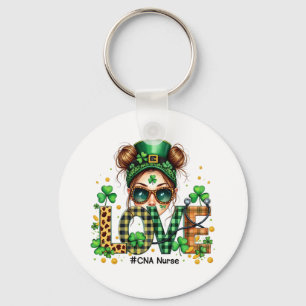 Love CNA Nurse HealthCare St Patrick's Day Key Ring