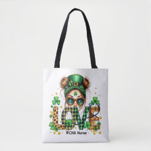 Love CNA Nurse HealthCare St Patrick's Day  Tote Bag