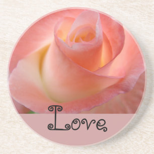 Love coasters Pink Rose Flower Valentine's gifts