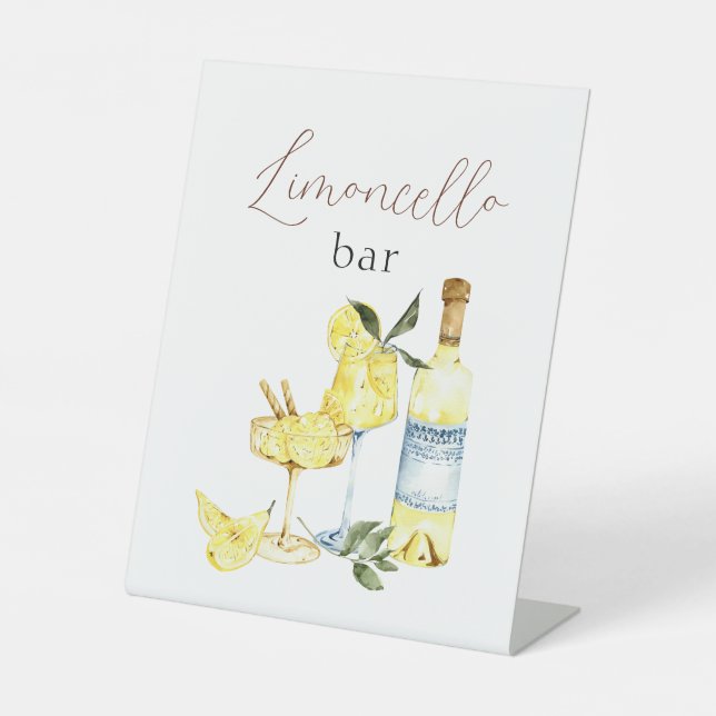 Love Cocktail Bridal Shower Limoncello Bar  Pedestal Sign (Front)