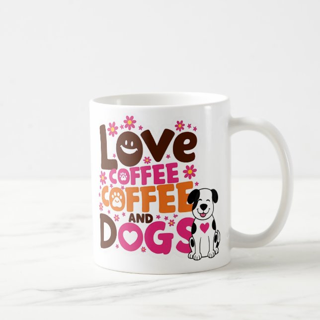 Love Coffe and Dogs Coffee Mug (Right)